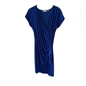 New York & Company Royal Blue Draped Dress